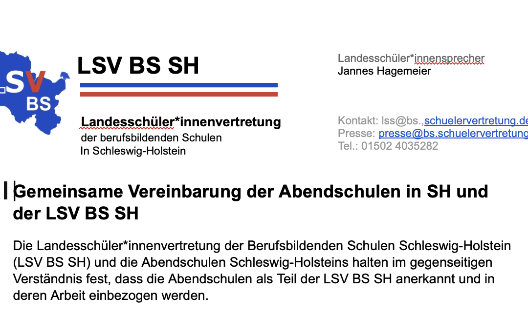 Abendschulen werden Teil der LSV BS SH